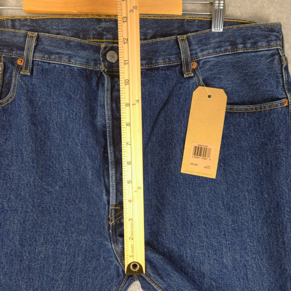Levis 501 Original Fit Mens Blue Denim Straight Leg Jeans 40x34 00501-0194